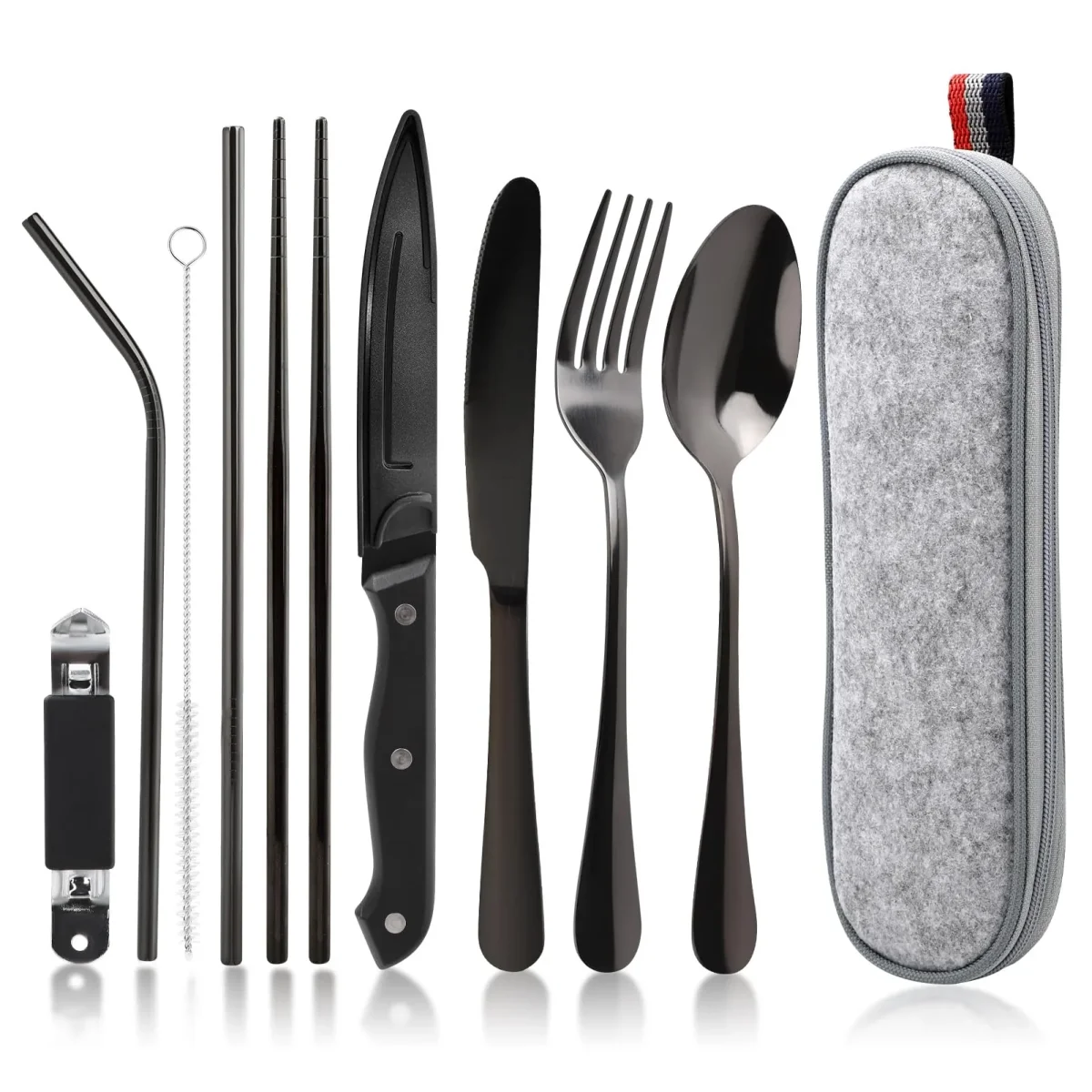 Camping Cutlery Set 9-Piece Stainless Steel Travel Set - Image 2