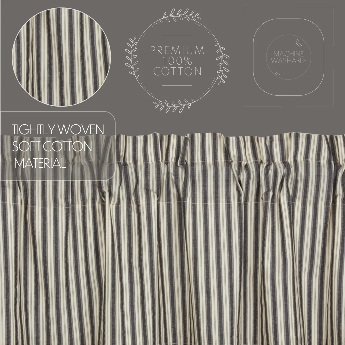 Ashmont Ticking Stripe Prairie Panel Set of 2 - Image 6